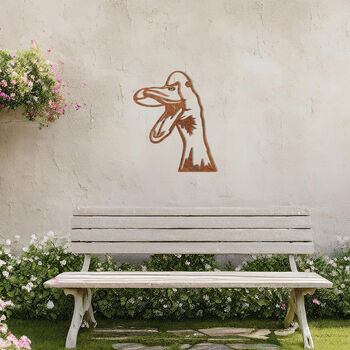 Metal Duck Head Wall Art Outdoor Garden Decor Fun Gift, 9 of 10