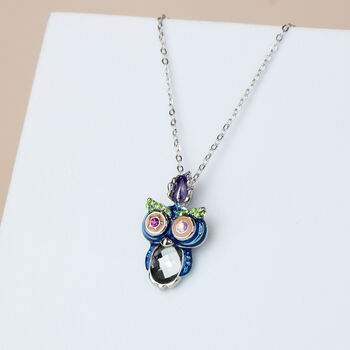 Colourful Owl Pendant Necklace, 2 of 4