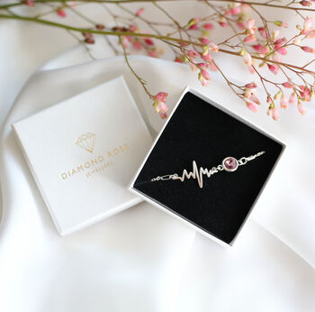 Heartbeat Birthstone Bracelet – Personalised Gift For Nurse, Midwife, Friend, Mum To Be, 2 of 10