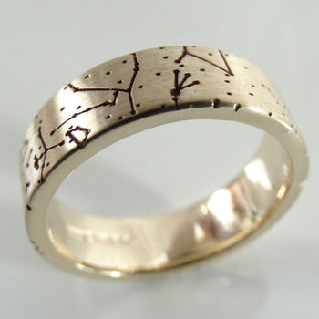 Custom Men's Star Map Engagement And Wedding Ring, 8 of 8