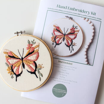 Butterfly Hand Embroidery Kit, 5 of 6