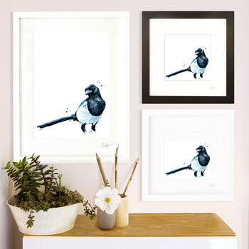Inky Magpie Illustration Print, 10 of 12