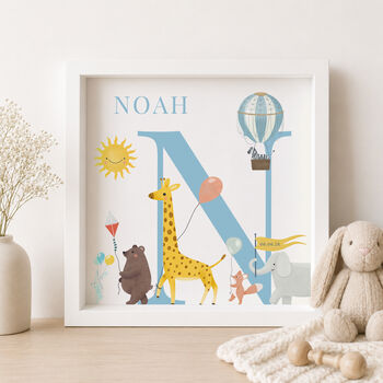 Personalised Safari Parade Name Print For Boy Or Girl, 2 of 8