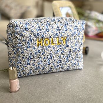 Liberty Wash/Cosmetic Bag Embroidered Initials, 9 of 10