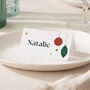 Striped Baubles Christmas Dinner Place Cards, thumbnail 1 of 2