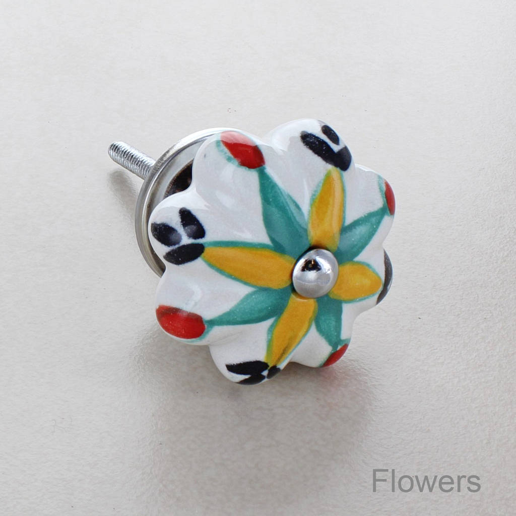 hearts flower ceramic door knobs by g decor