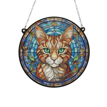 Cat Bengal Stained Glass Effect Suncatcher, 2 of 3