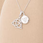 Personalised Sterling Silver Celtic Triquetra Trinity Knot Pendant Necklace, thumbnail 1 of 11