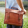 Personalised Leather Satchel Messenger Bag, thumbnail 5 of 9