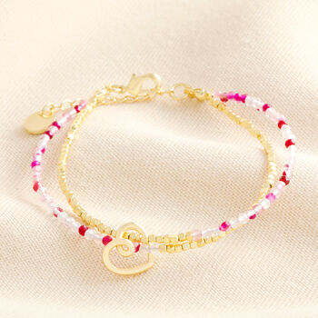 Scribble Heart Layered Beaded Bracelet, 3 of 7