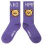 Purple Bear Mid Length Cotton Socks, thumbnail 2 of 5