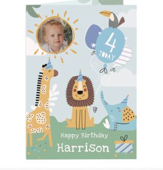 Personalised Photo Animals Birthday Card, 5 of 5