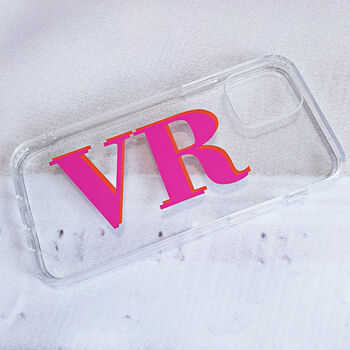 Personalised Pink And Orange Clear Case, 4 of 9