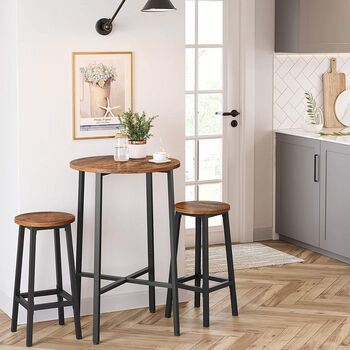 Set Of Two Tall Steel Frame Bar Kitchen Stools, 2 of 7