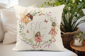 Personalised Fairy Printed Name Cushion, 2 of 2