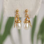 Pearl Acorn Earrings With Oak Leaves, thumbnail 5 of 6