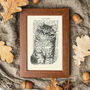 Cat Screen Print On Vintage Book Page, thumbnail 2 of 2