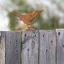 Metal Wren Garden Decor Rusty Bird Fence Topper Art, thumbnail 10 of 10