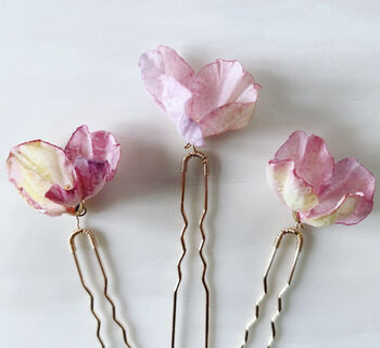 Lilac Flower Hair Pins, 4 of 4
