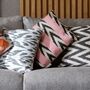 Square Ikat Silk Cushion Pink And Black Arrow, thumbnail 1 of 8