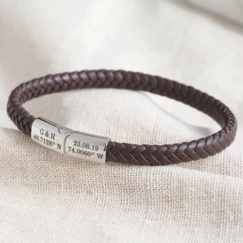 Personalised Men's Woven Vegan Bracelet With Clasp, 4 of 8