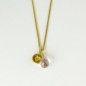 Heart Gold Plated Necklace With Gemstone, 6 of 12