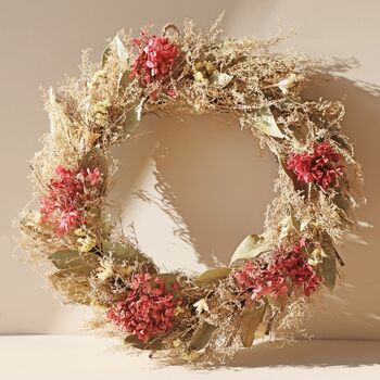Pink Hydrangea Dried Flower Wreath, 5 of 6