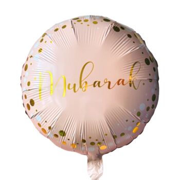 Mubarak Round Foil Balloon Pink And Gold, 2 of 2