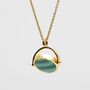 Personalised 18ct Gold Plated Malachite Spinner Necklace, thumbnail 2 of 5