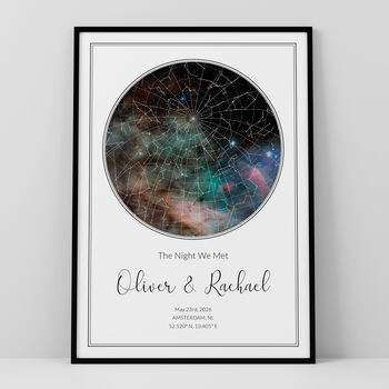 The Night We Met Personalised Star Map Print Dating Couples Gift, 4 of 12