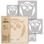 Reusable Plastic Stencils Five Pcs Owl With Brushes, thumbnail 2 of 5