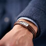 Personalised Men's Infinity Leather And Steel Bracelet, thumbnail 4 of 7
