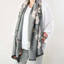 Cherry Blossom Blue Or Grey Autumn Winter Scarf, thumbnail 6 of 9