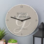 Family Initial Personalised Wooden Clock Gift, thumbnail 2 of 4