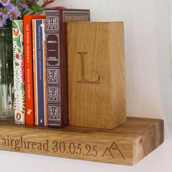 Solid Oak Personalised Bookend, 2 of 12