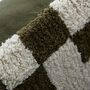 Chess Cushion Cover In Green Off White 50x50cm, thumbnail 3 of 4