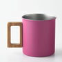 Japan Made Stainless Steel Mug With Wooden Handle Campers Love, thumbnail 4 of 8