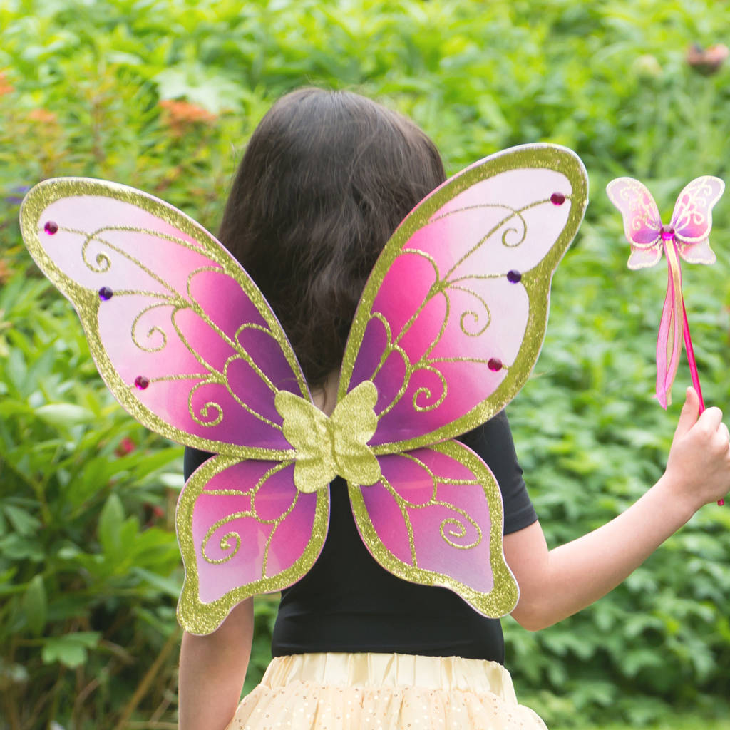 Glitter Wing And Wand Set By Time To Dress Up | notonthehighstreet.com