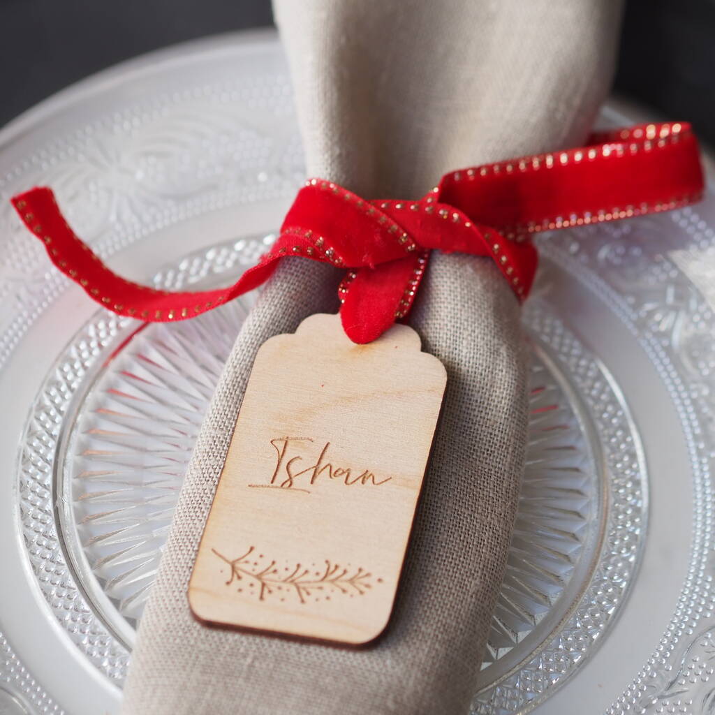 Personalised Name Wooden Table Place Setting, 1 of 5