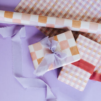 Pastel Checkerboard And Gingham Gift Wrap Set For All Occasions, 5 of 7