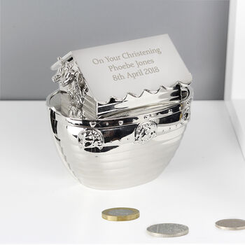 Personalised Christening Ark Money Box, 4 of 4