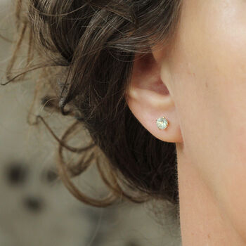 Green Prehnite Stud Earrings, 3 of 13