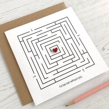 Labyrinth Maze Heart Valentine's Card, 2 of 3