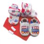 Train Baby Gift Set Barefoot Shoes, Booties And Cotton Bibs, thumbnail 1 of 12