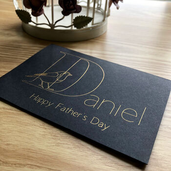 Personalised Robin Name Father's Day Gold Foil Card, 10 of 12