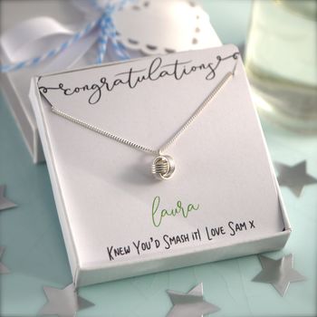 Sterling Silver Congratulations Necklace, 10 of 12
