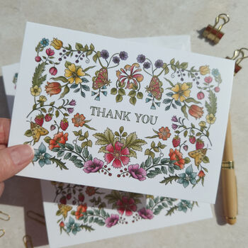 Vintage Florals Thank You Cards And Envelopes, 3 of 8
