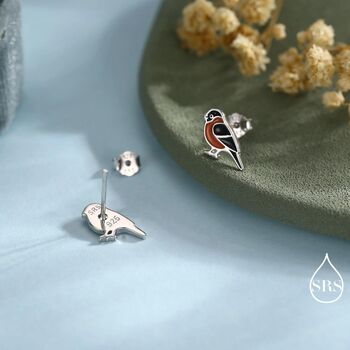 Bullfinch Sterling Silver Stud Earrings, 2 of 11