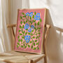 Botanical Patterned Art Print Pink, thumbnail 2 of 2