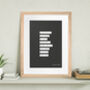 Personalised Black And White Typewriter Quote Print, thumbnail 1 of 6